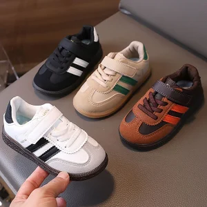 PU Leather Sport Shoes For Children Soft-soled Waterproof Girl's Sneakers Ergonomics Anti-slippery Toddler Shoes For Kids